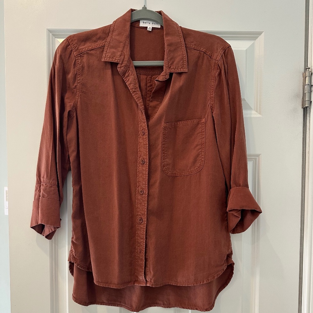 Bella Dahl Shirt Tail Button Down Shirt Size S